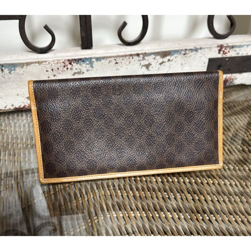 Authentic Vintage CELINE Macadam Canvas Leather Long Checkbook Wallet - Picture 9 of 9